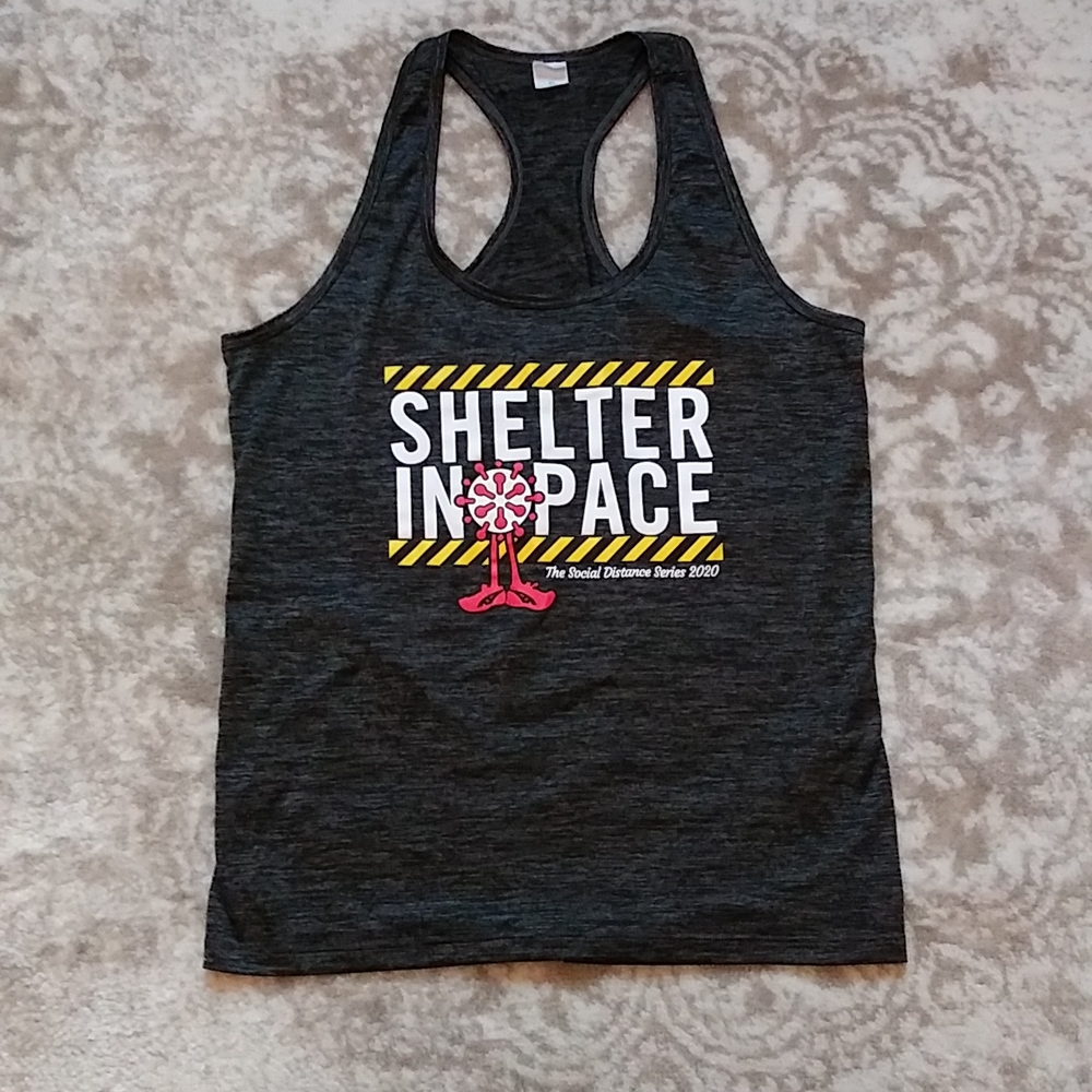 Women's Sport-Tek Shelter In Place Workout Tank Top, Grey,Size XL, NEW COND!